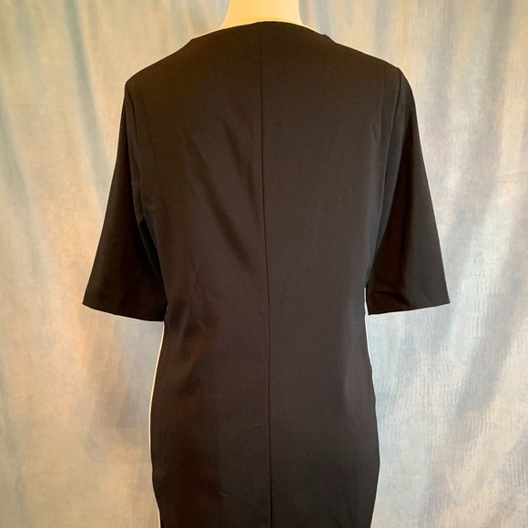 MANGO SUIT BLACK DRESS WITH WHITE ACCENT SIZE 2 - Picture 4 of 7